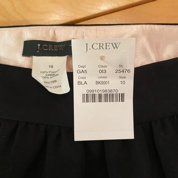 *NWT* J CREW Black Mini Skirt Sz 10 - Picture 2 of 2